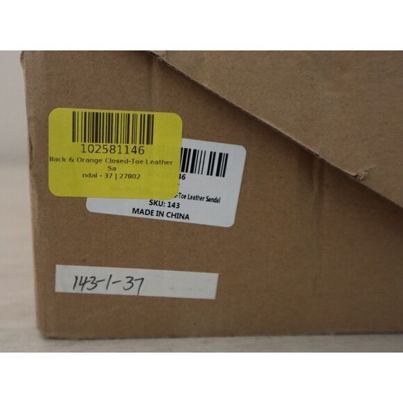 TMA Eyes 27802 Women's Sz 7 Black/Orange Closed Toe Cut-Out Leather Sandals - Picture 13 of 13